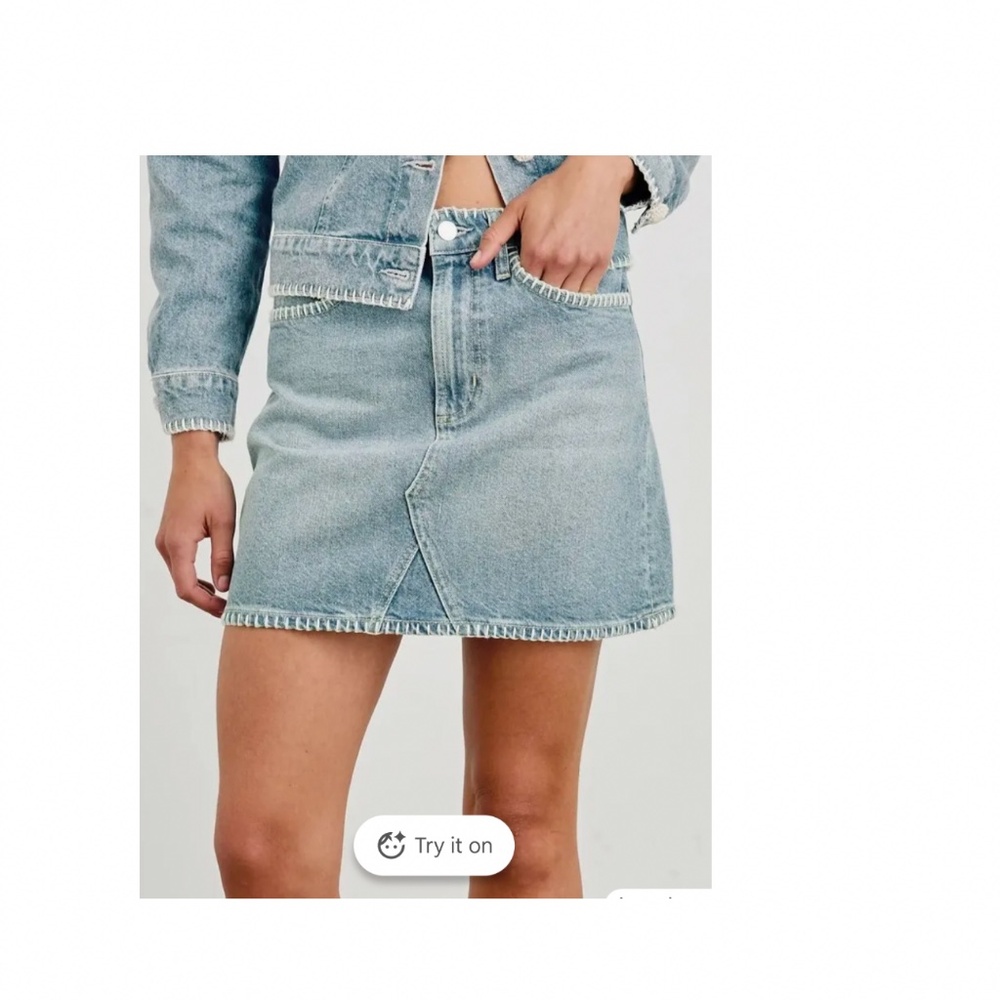 Rails Laurel Denim Harbor Blanket Stitch Mini Skirt in size 26